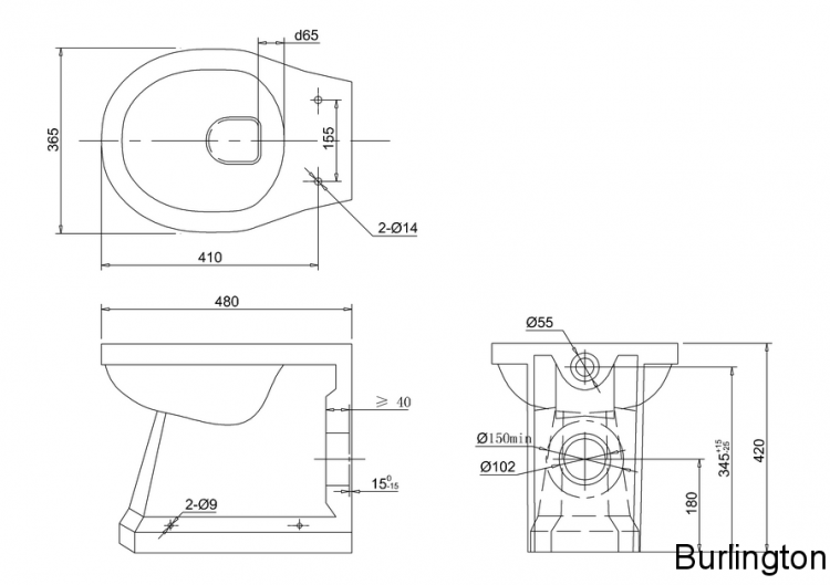 Унитаз пристенный [P14]