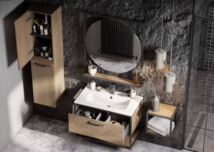 Зеркало Aquaton Лофт Фабрик 80 дуб кантри