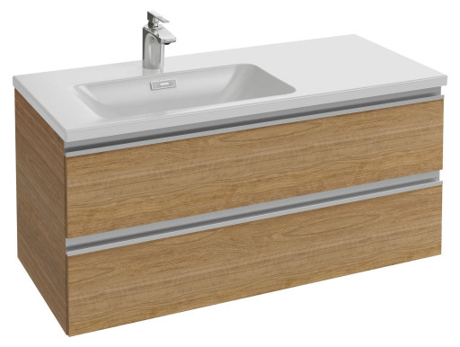 Мебель для раковины-столешницы 100 см, под левостороннюю раковину, белый блестящий Jacob Delafon VOX EB2025-RA-G1C