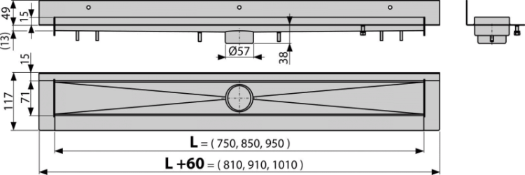 Водоотводящий желоб Alcadrain APZ23 Modular Wall