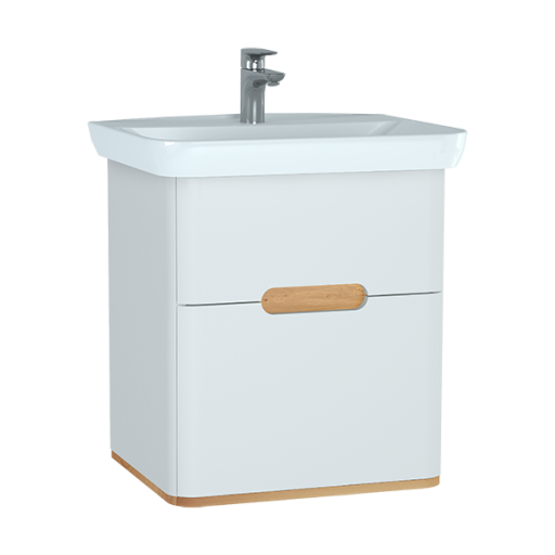 Шкаф Sento с раковиной, 65 см, матовый белый