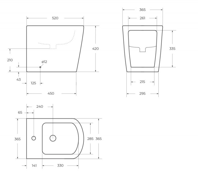 Биде напольное BelBagno BB120B