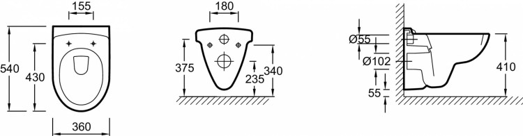 Подвесной унитаз 54 x 36 см Jacob Delafon ODEON E1080-00