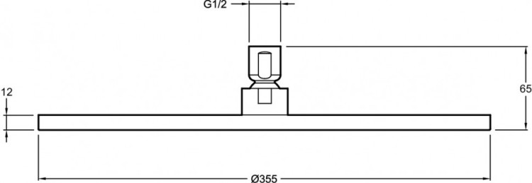 Круглый верхний душ, диаметр 355 мм, современный дизайн Jacob Delafon KATALYST E13691-CP