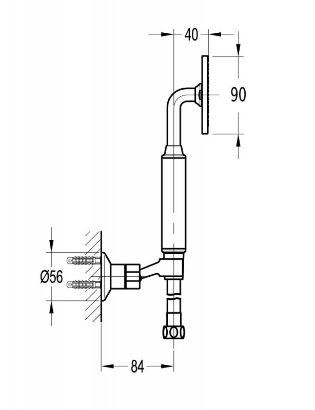 Ручной душ со шлангом и держателем Cezares ECO-KD-NOP