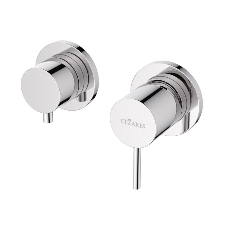 Встраиваемый однорычажный смеситель на 3 выхода с тонкой ручкой Cezares LEAF-VDIM3-L-NOP