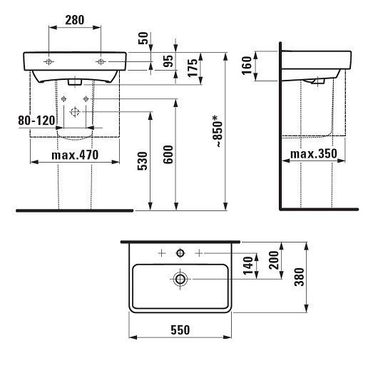 Раковина Laufen Pro S 55 8.1895.8