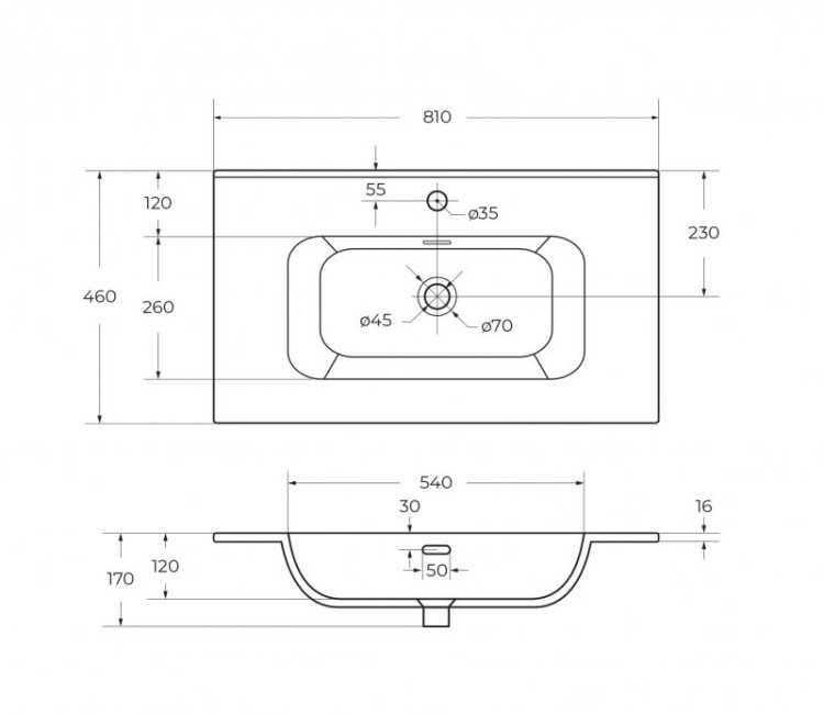 Керамическая раковина Cezares CZR-8095-70