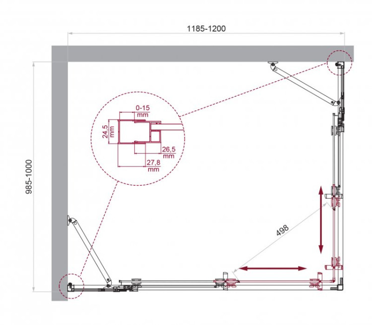 Душевой уголок BELBAGNO LUCE-AH-22 Cezares LUCE-AH-22-140/120-C-Cr