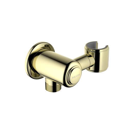 Шланговое подсоединение с держателем Aquatek, полир. золото AQ2462PG КЛАССИК