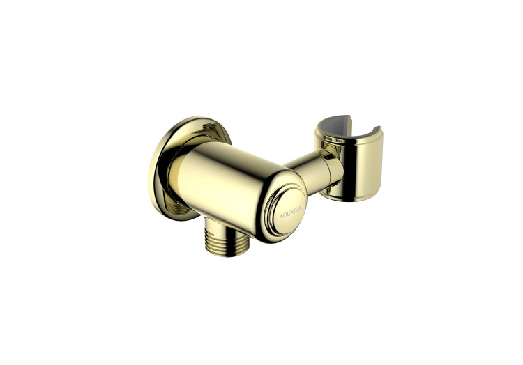 Шланговое подсоединение с держателем Aquatek, полир. золото AQ2462PG КЛАССИК
