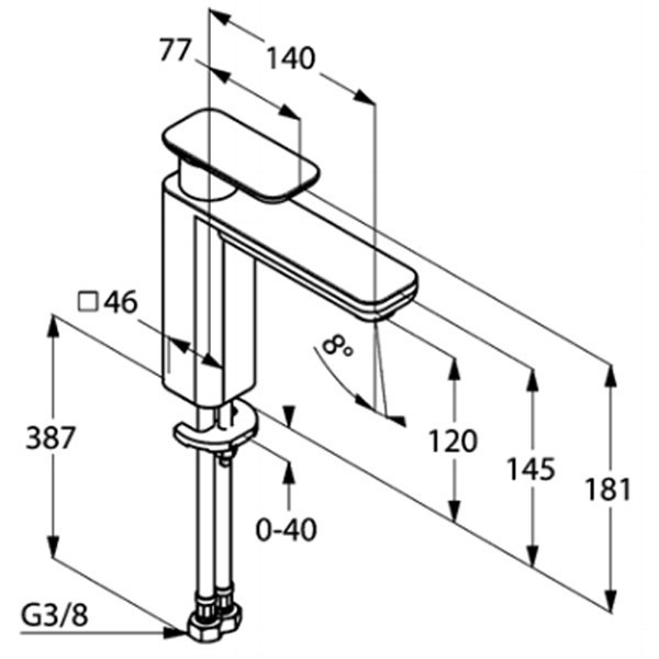 Смеситель для раковины Kludi Е2 492970575