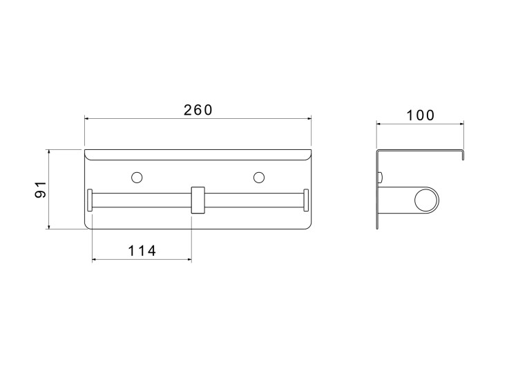 Бумагодержатель двойной с полкой Aquatek матовый черный AQ4909MB Оберон