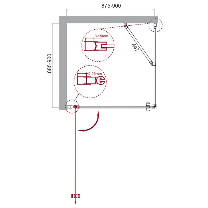 Душевой уголок BELBAGNO ETNA-A-1 BelBagno ETNA-A-1-80-C-Cr