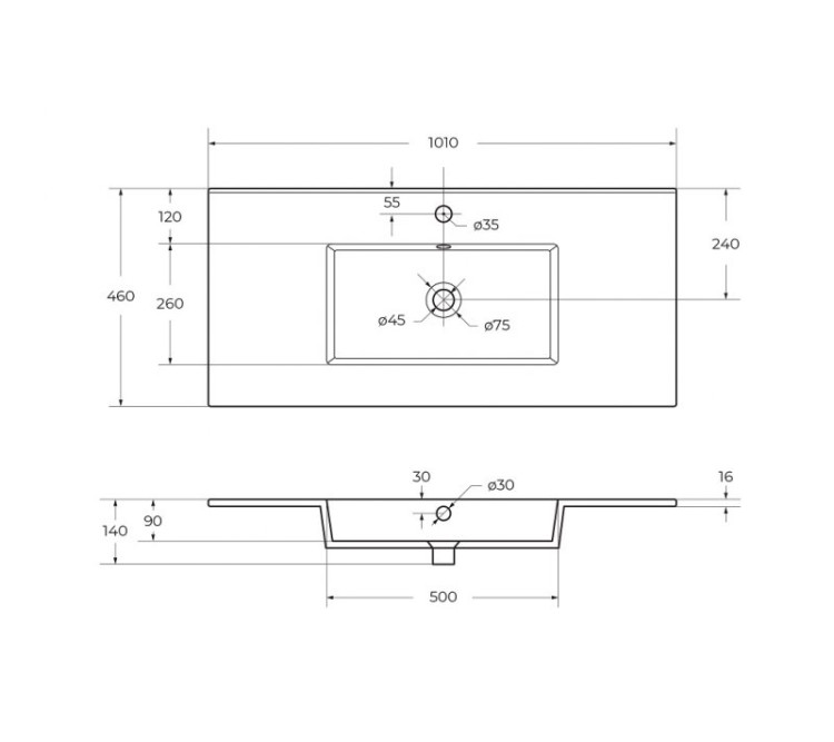 Тумба подвесная под раковину с выдвижными ящиками 100x46x43 Cezares 55938