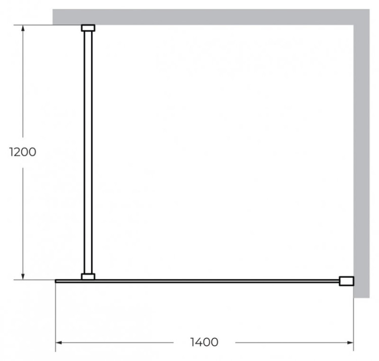 Душевая перегородка LIBERTA-L-1 Кронштейн 120 см Cezares LIBERTA-L-1-120-120-C-NERO