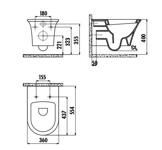 CREAVIT MOON Унитаз подвесной
