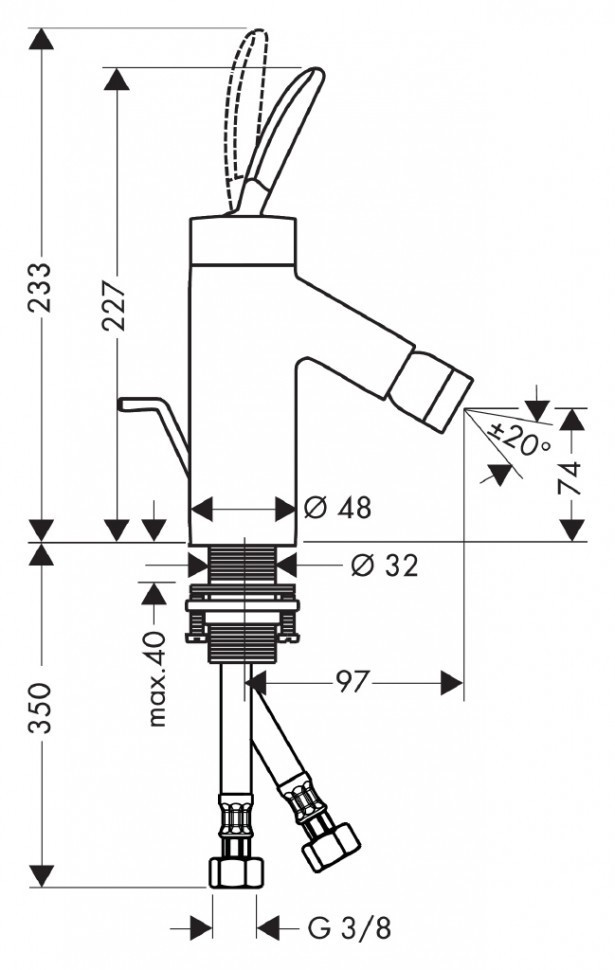 Смеситель для биде Axor Starck 10200000