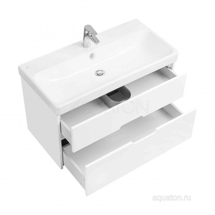 Тумба под раковину AQUATON Оливия 90 белый матовый 1A254401OL010