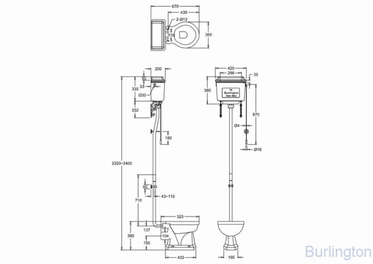 Унитаз с бачком из полированного алюминия