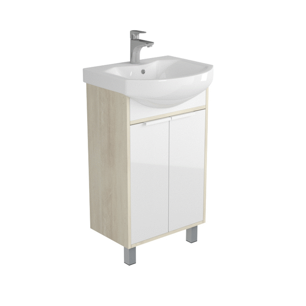 Тумба под раковину Aquaton Рико 50 белый, ясень фабрик 1A212401RIB90