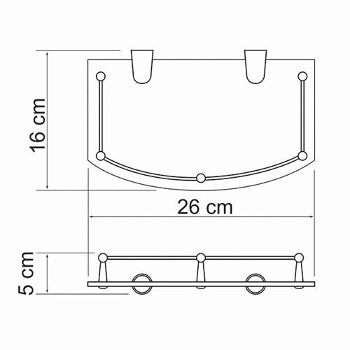 WasserKRAFT K-588 Полка стеклянная