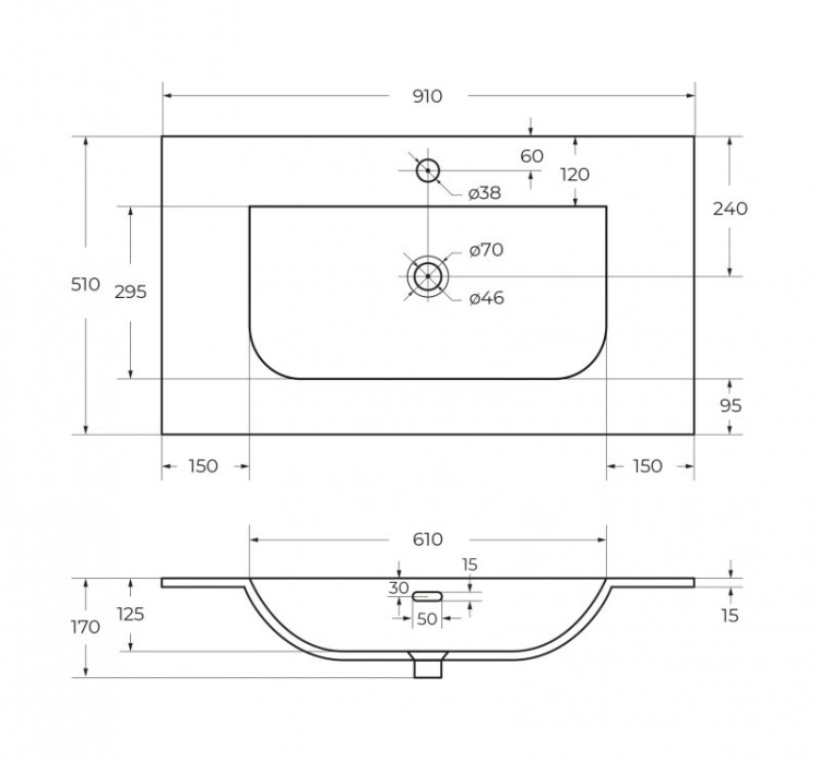 Керамическая раковина Cezares CZR-8099-80/50