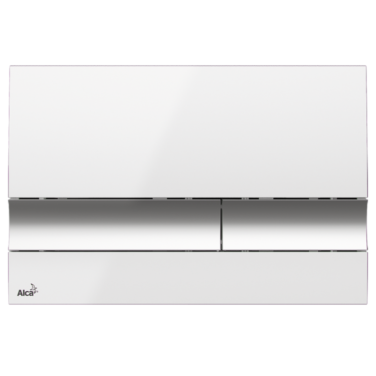 Кнопка управления для скрытых систем инсталляции, белый/xром-глянец Alcadrain M1720-1