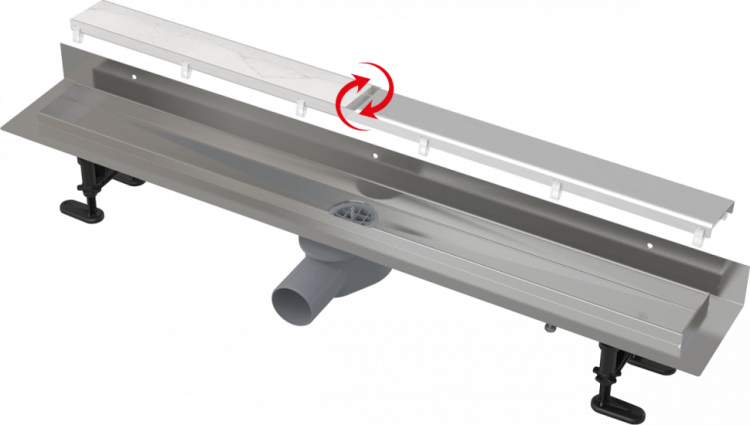 Водоотводящий желоб Alcadrain APZ23-DOUBLE9 Fit and Go Wall