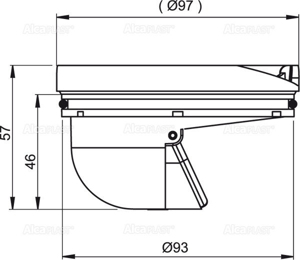 Гидрозатвор сухой для APV26, APV26C Alcadrain APV0060