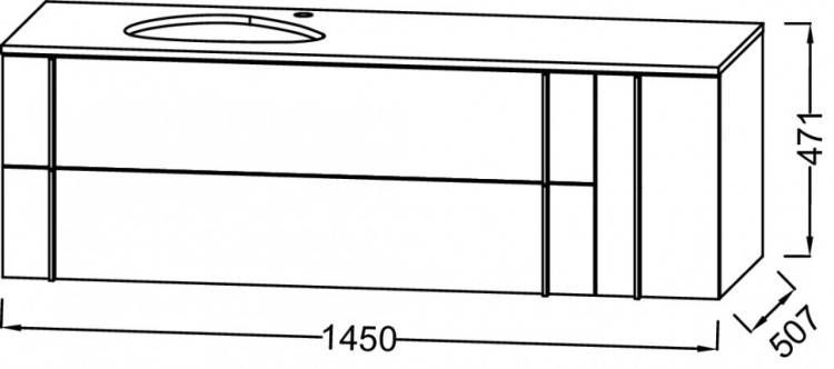 Тумба 145 см для раковины-чаши, коричневая кожа Jacob Delafon NOUVELLE VAGUE EB3044-NR2