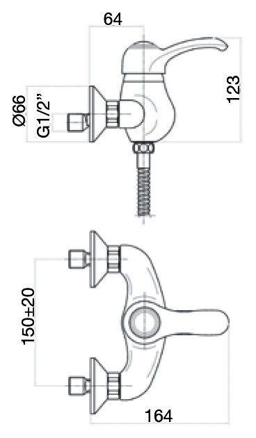 Смеситель для душа Webert Aurora AU870102