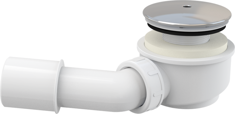 Сниженный сифон для душевого поддона, хром Alcadrain A471CR-60