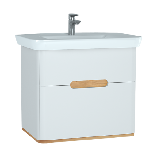 Шкаф Sento с раковиной, 80 см, матовый белый