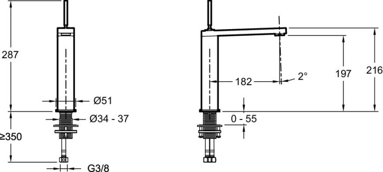 Высокий однорычажный смеситель Jacob Delafon COMPOSED E73053-ND-CP
