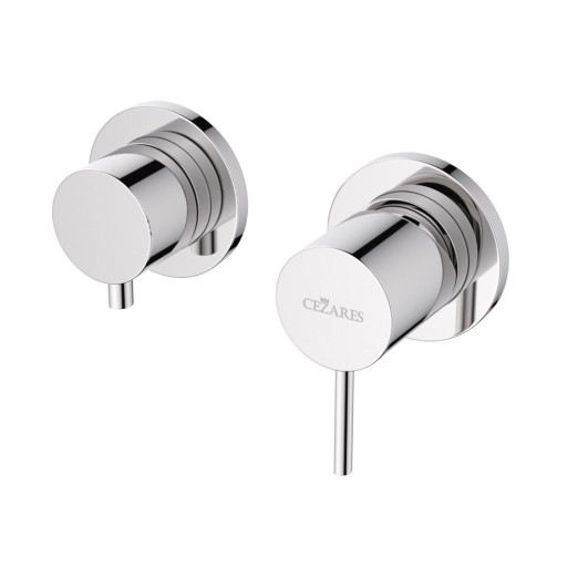 Встраиваемый однорычажный смеситель на 3 выхода с тонкой ручкой Cezares LEAF-VDIM3-L-GM