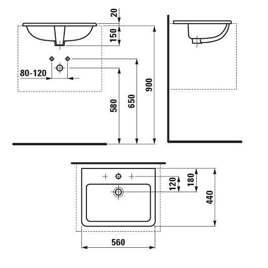Раковина Laufen Pro S 56 8.1896.3