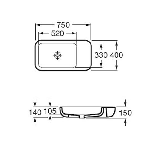 Раковина Roca Khroma 75 327655000