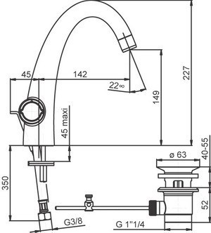 Смеситель для раковины Jacob Delafon Elevation E18870-CP
