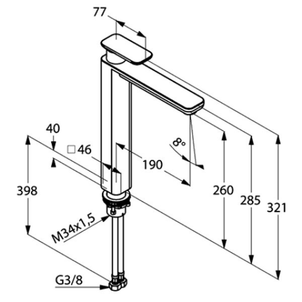 Смеситель для раковины Kludi Е2 492980575