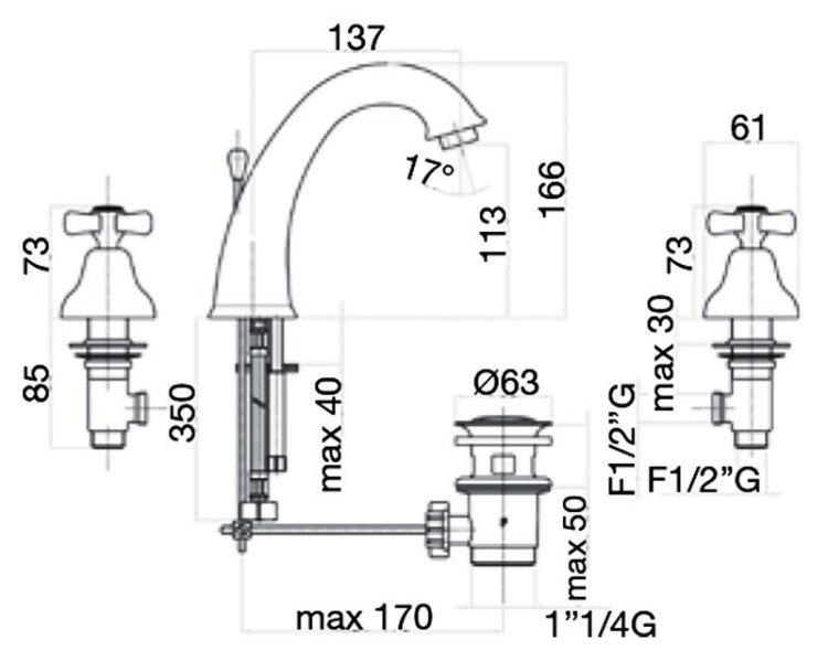Смеситель для раковины Webert Armony AM750102