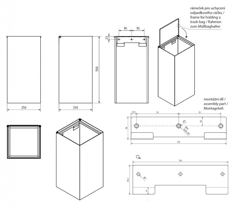 Ведро для мусора Bemeta Hotel 101915111
