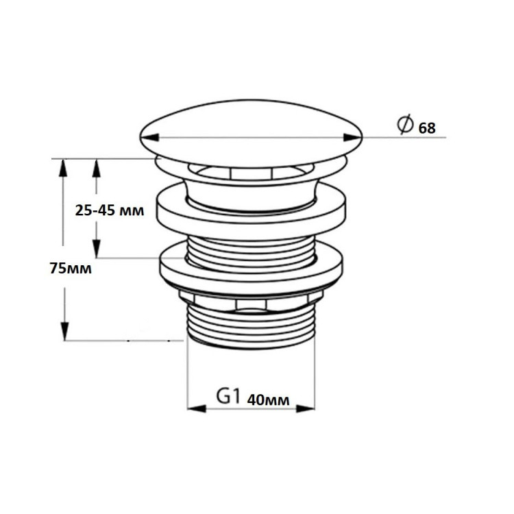 CREAVIT Донный клапан ЗОЛОТО SF030G