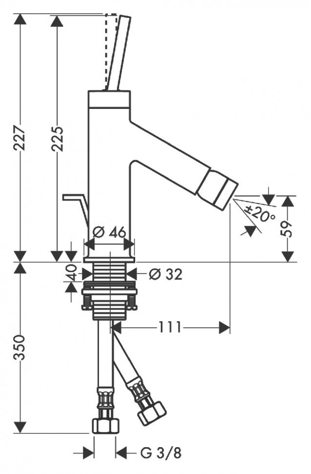 Смеситель для биде Axor Starck 10211000