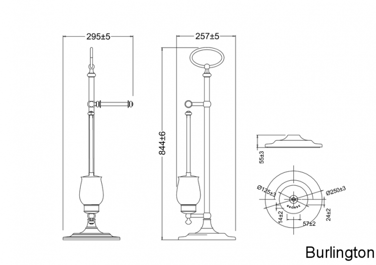Держатель туалетной бумаги и керамической колбы с ёршиком, НИКЕЛЬ [ARCA41 NKL]