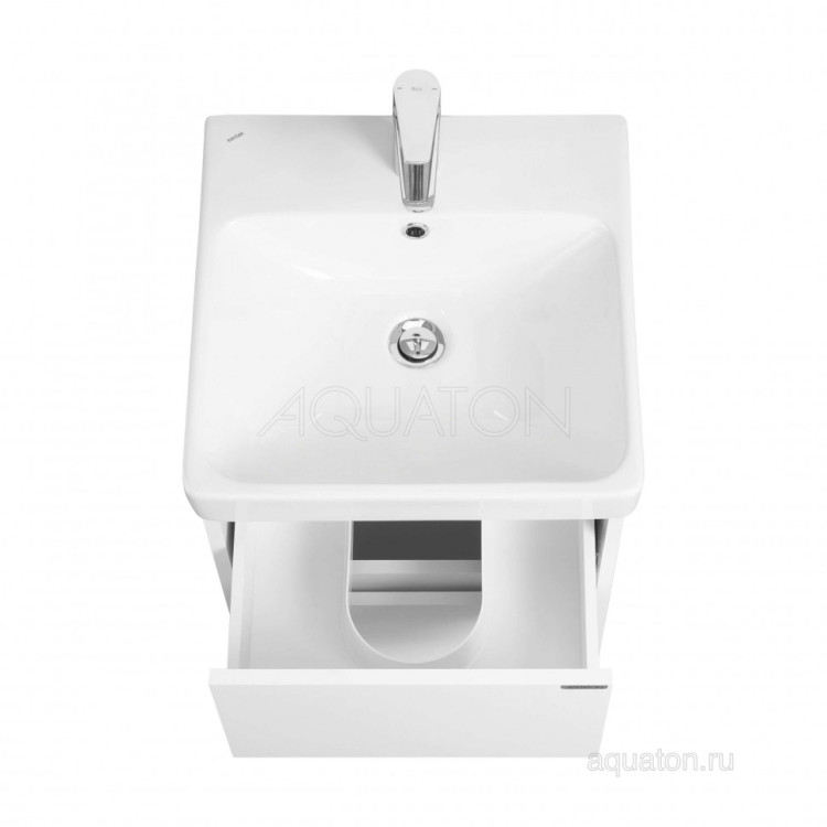 Тумба под раковину AQUATON Сканди 45 белый матовый, белый глянец 1A251601SD010