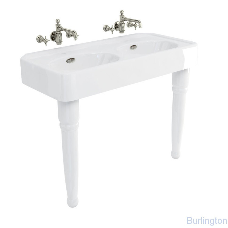 Раковина 1200мм на керамических ножках, никель