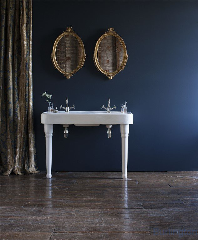 Раковина 1200мм на керамических ножках, никель