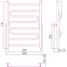 Полотенцесушитель водяной Стилье Универсал-51 800х500 (1+2+1) ПZП 21 Без покрытия