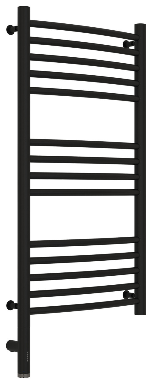 Полотенцесушитель электрический Сунержа Богема 3.0 выгнутая 800х400 МЭМ левый Матовый чёрный